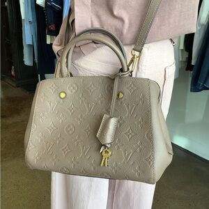 Louis Vuitton Empreinte Montaigne in Taupe Crossbody Handbag